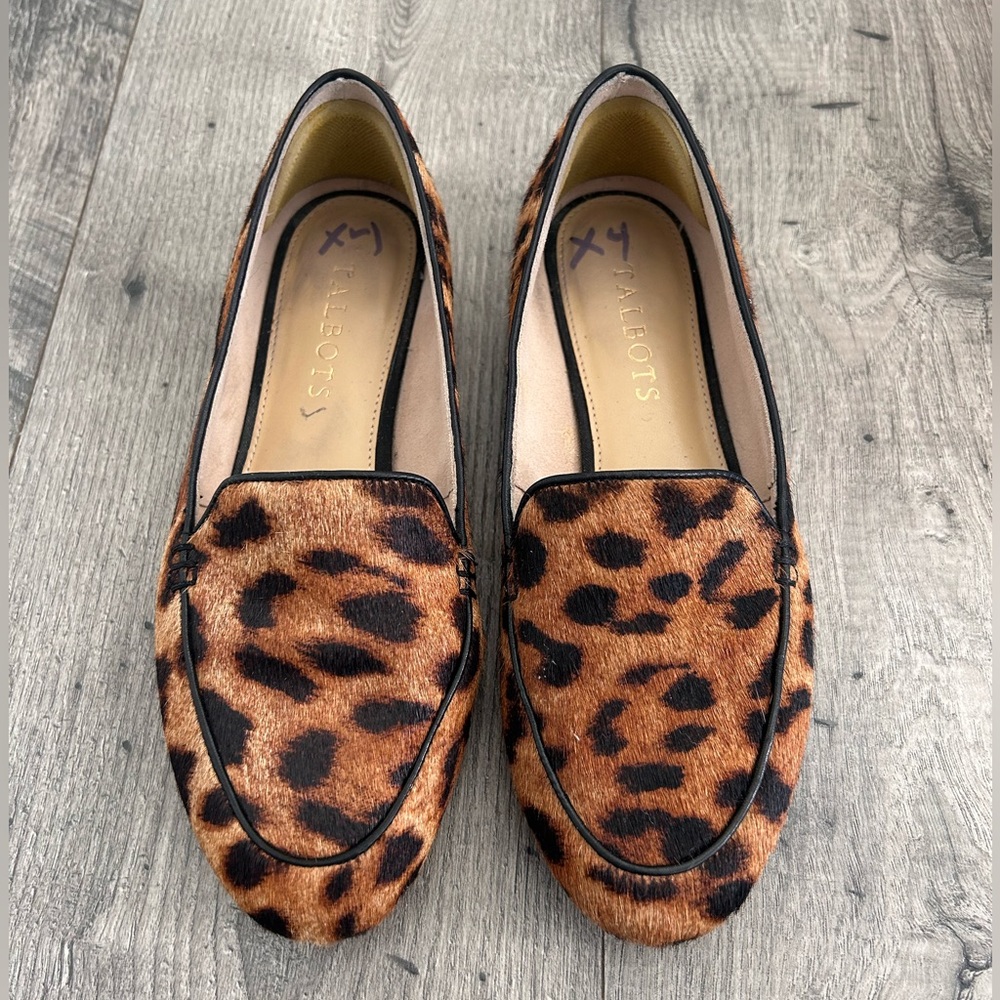 Talbots Calf Hair Leopard Cheetah Loafers Size 6.5